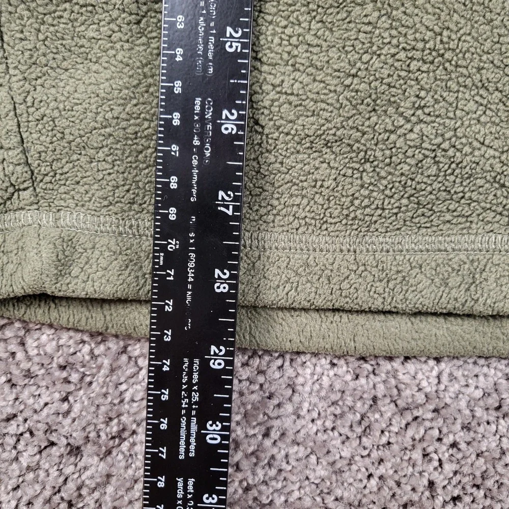 Vintage Levi's Red Tab Sherpa Fleece V-Neck Pullover Olive Green Mens Medium 90s